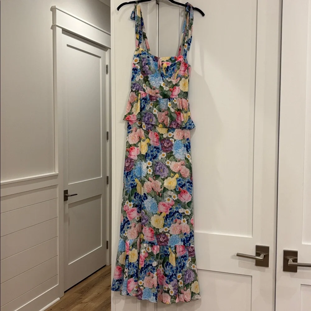Show Me Your MuMu Paxton Midi Dress Flower Shop NEW NWT Medium Feminine Corset - Picture 8 of 11
